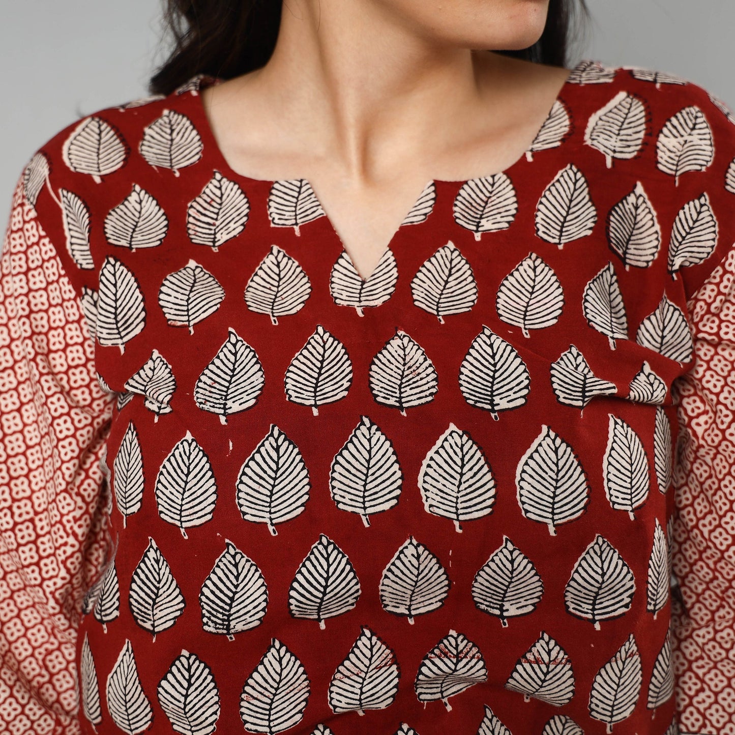 Bagh printed cotton long kurta - handcrafted