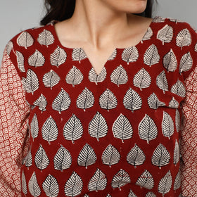 Bagh printed cotton long kurta - handcrafted