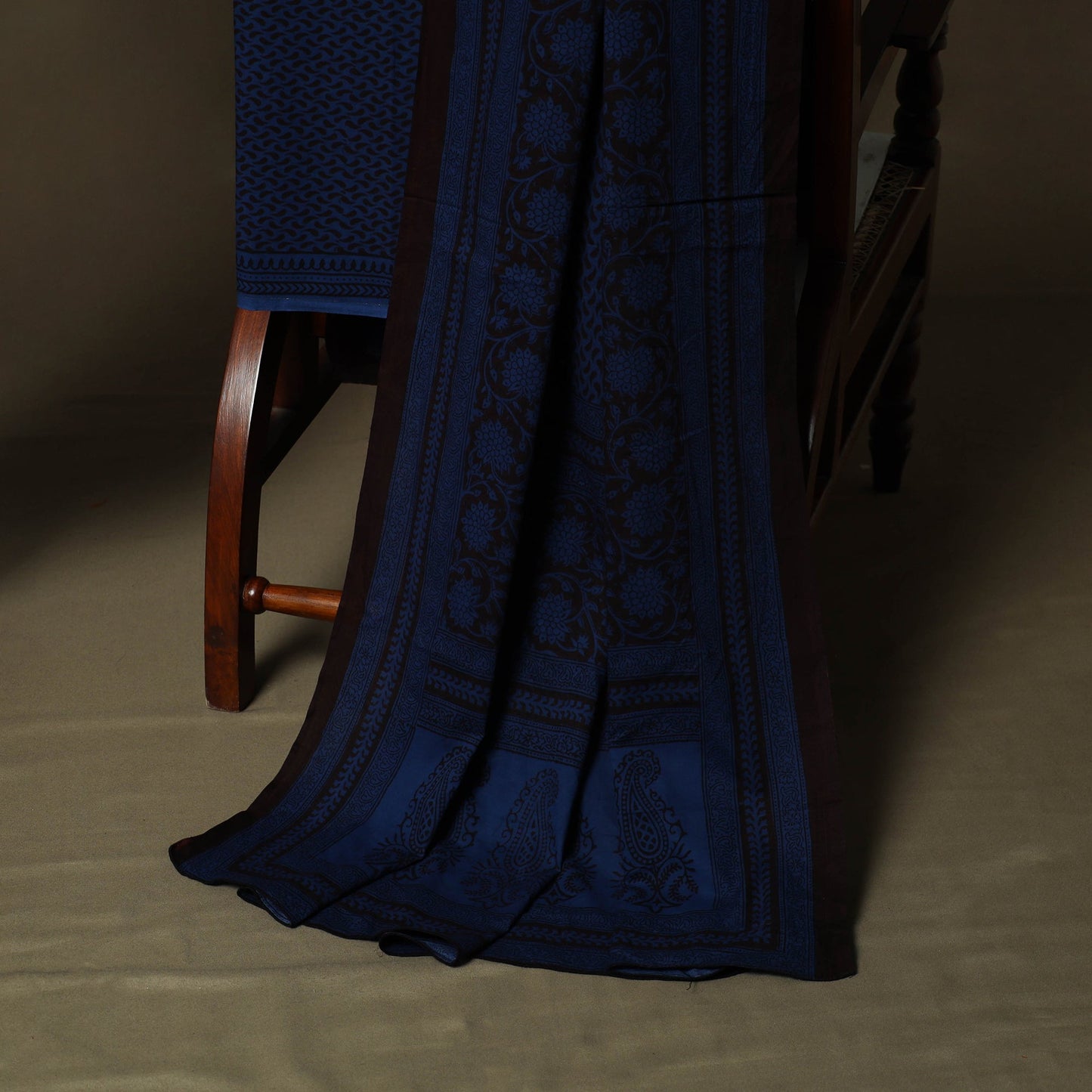 Bagh hand block print natural dyed cotton 3pc unstitched