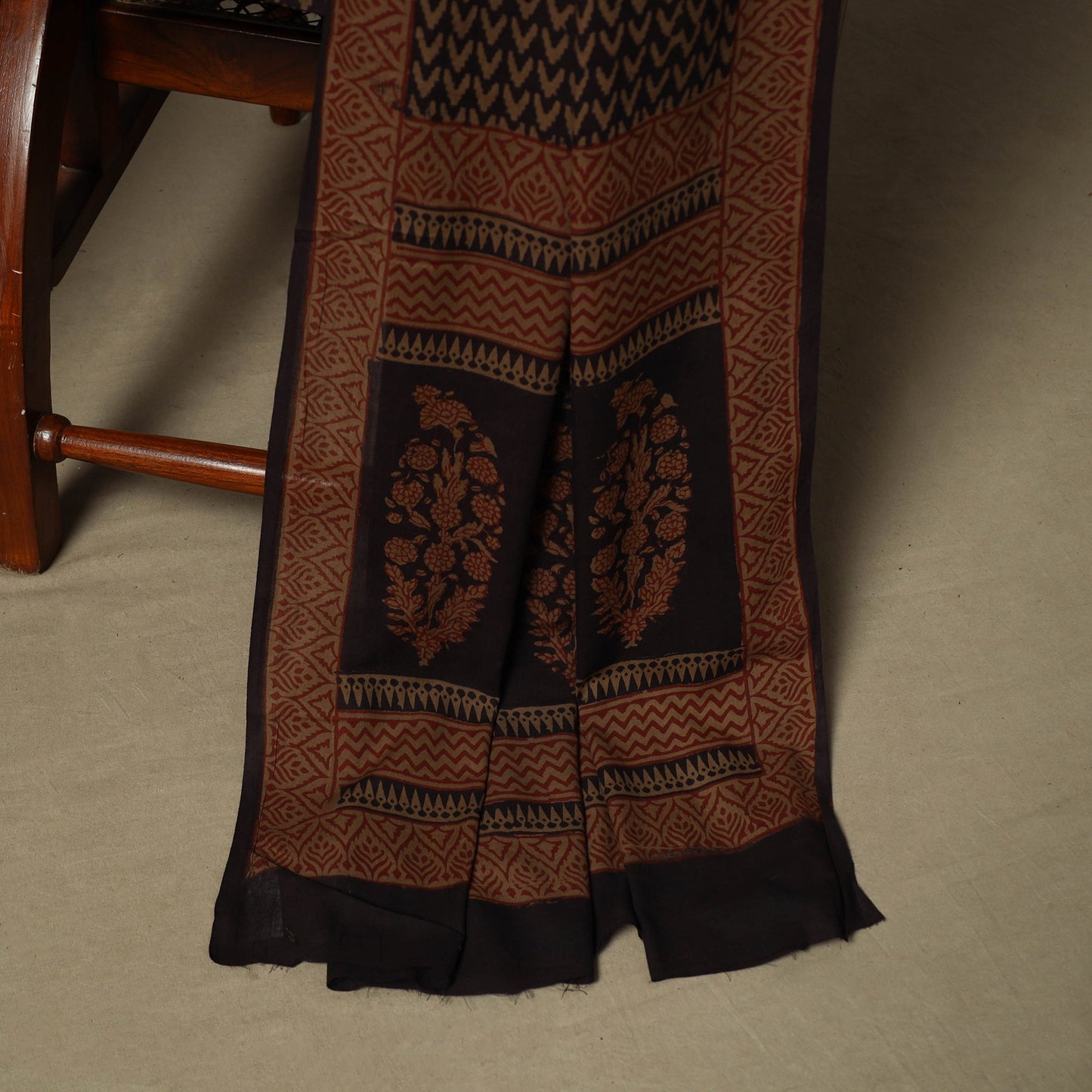 Bagh hand block print natural dyed cotton 3pc unstitched