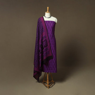 Bagh hand block print natural dyed cotton 3pc unstitched