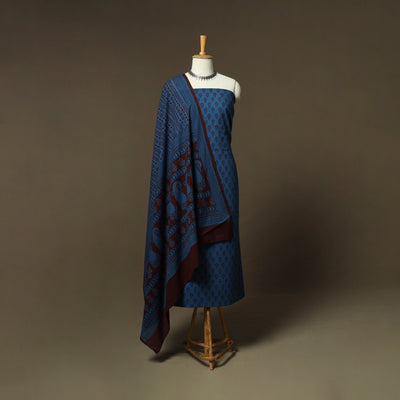 Bagh hand block print natural dyed cotton 3pc unstitched