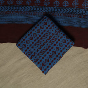 Bagh hand block print natural dyed cotton 3pc unstitched