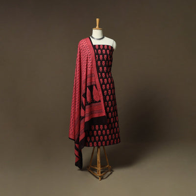 Bagh hand block print natural dyed cotton 3pc unstitched