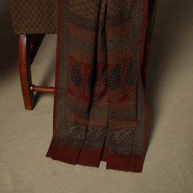 Bagh hand block print natural dyed cotton 3pc unstitched