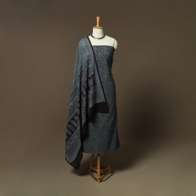Bagh hand block print natural dyed cotton 3pc unstitched