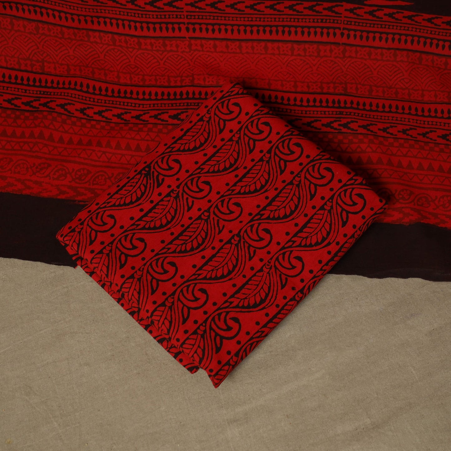 Bagh hand block print natural dyed cotton 3pc unstitched