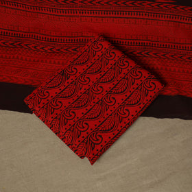 Bagh hand block print natural dyed cotton 3pc unstitched