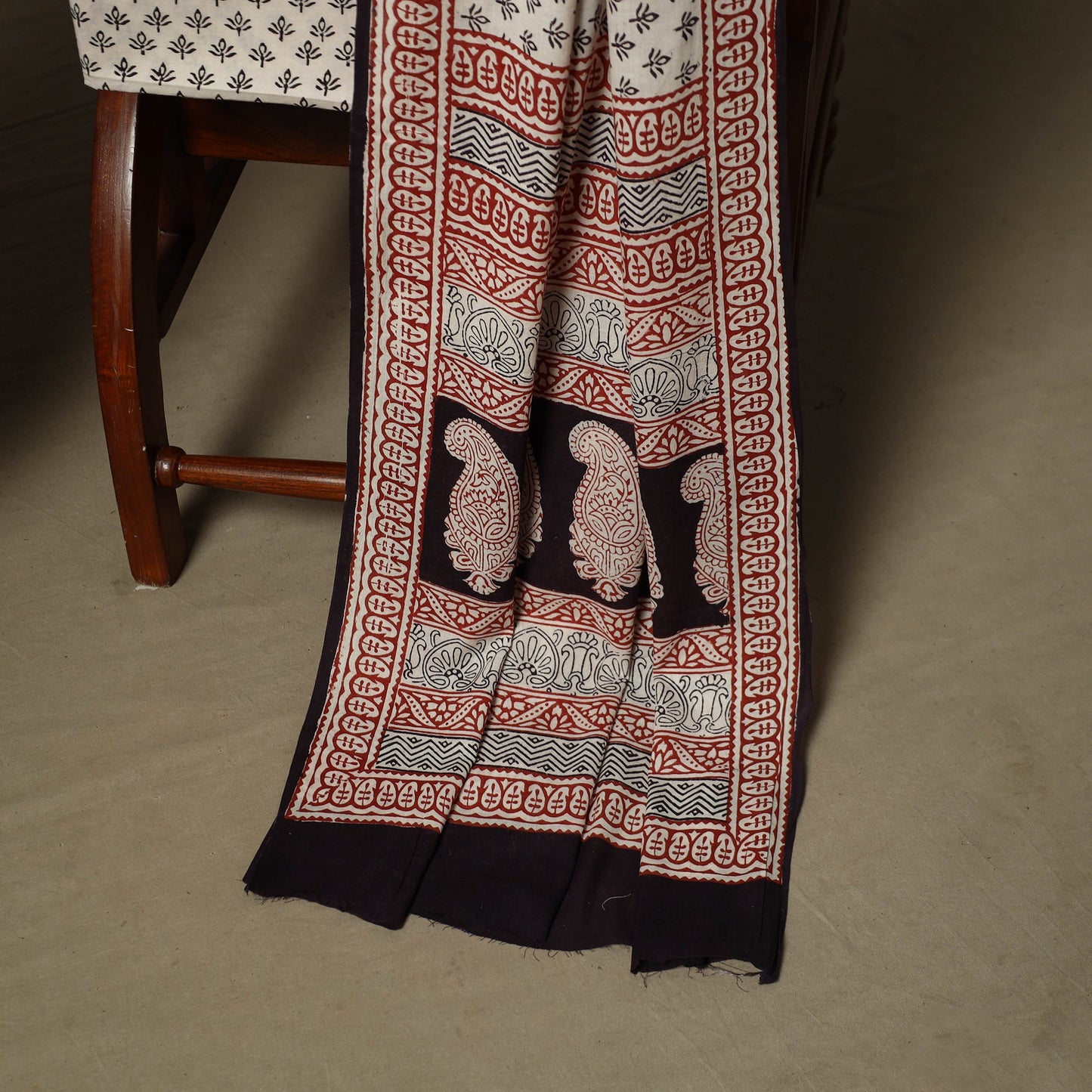 Bagh hand block print natural dyed cotton 3pc unstitched