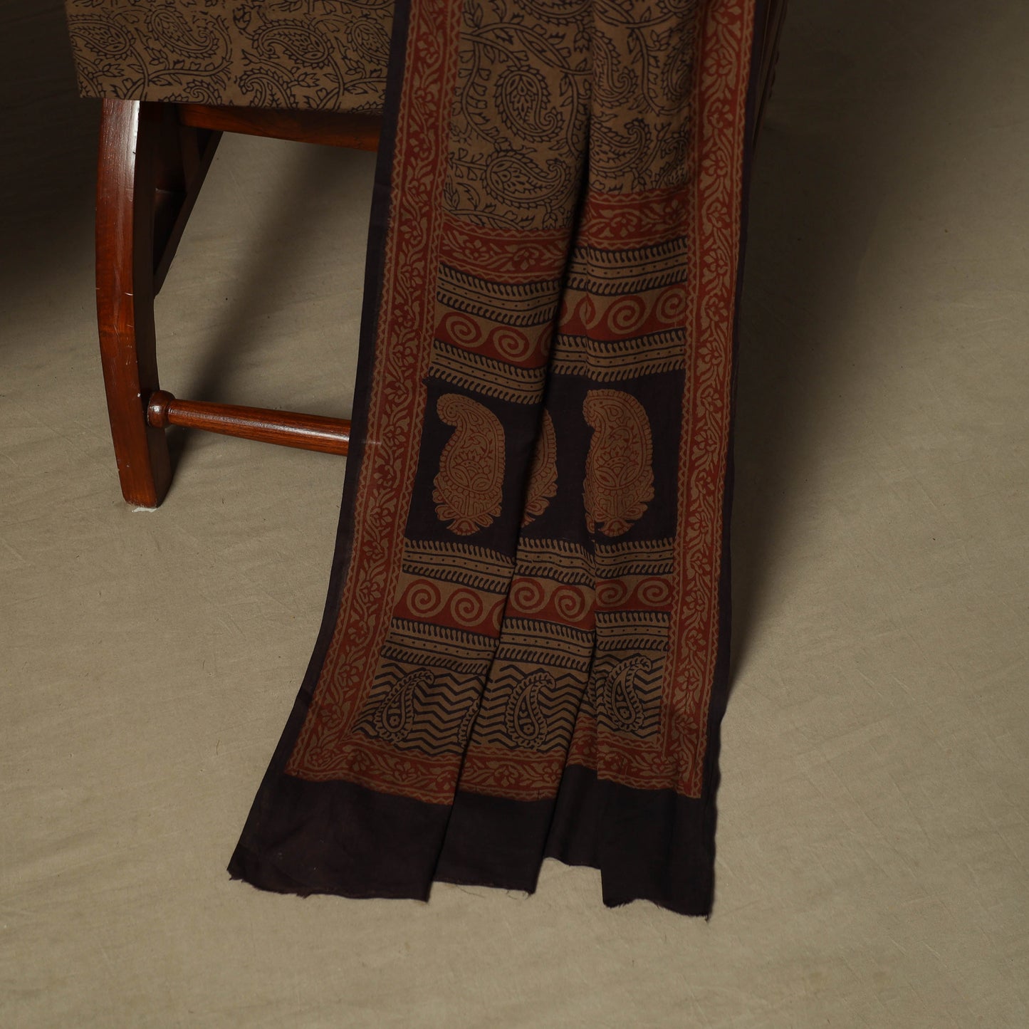 Bagh hand block print natural dyed cotton 3pc unstitched