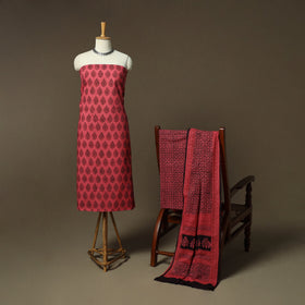 Bagh hand block print natural dyed cotton 3pc unstitched