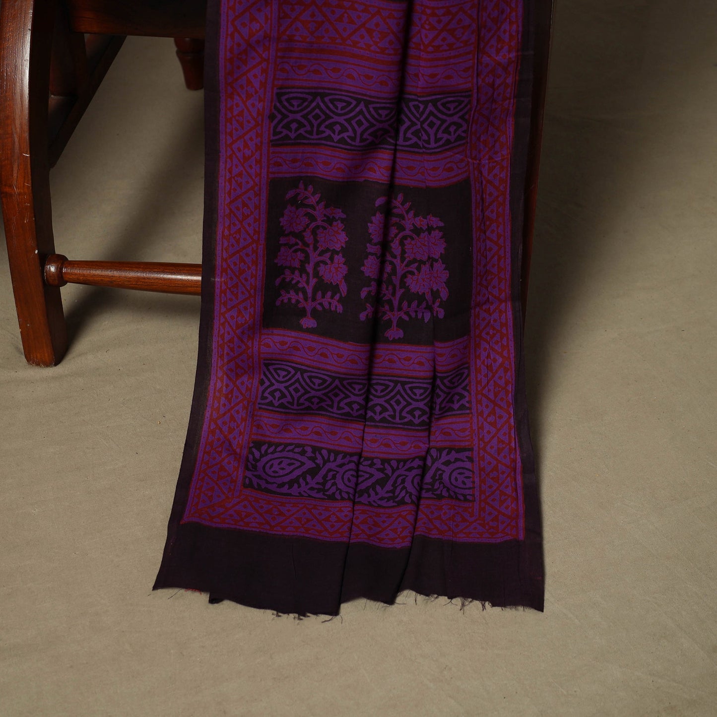 Bagh hand block print natural dyed cotton 3pc unstitched