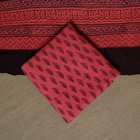 Bagh hand block print natural dyed cotton 3pc unstitched
