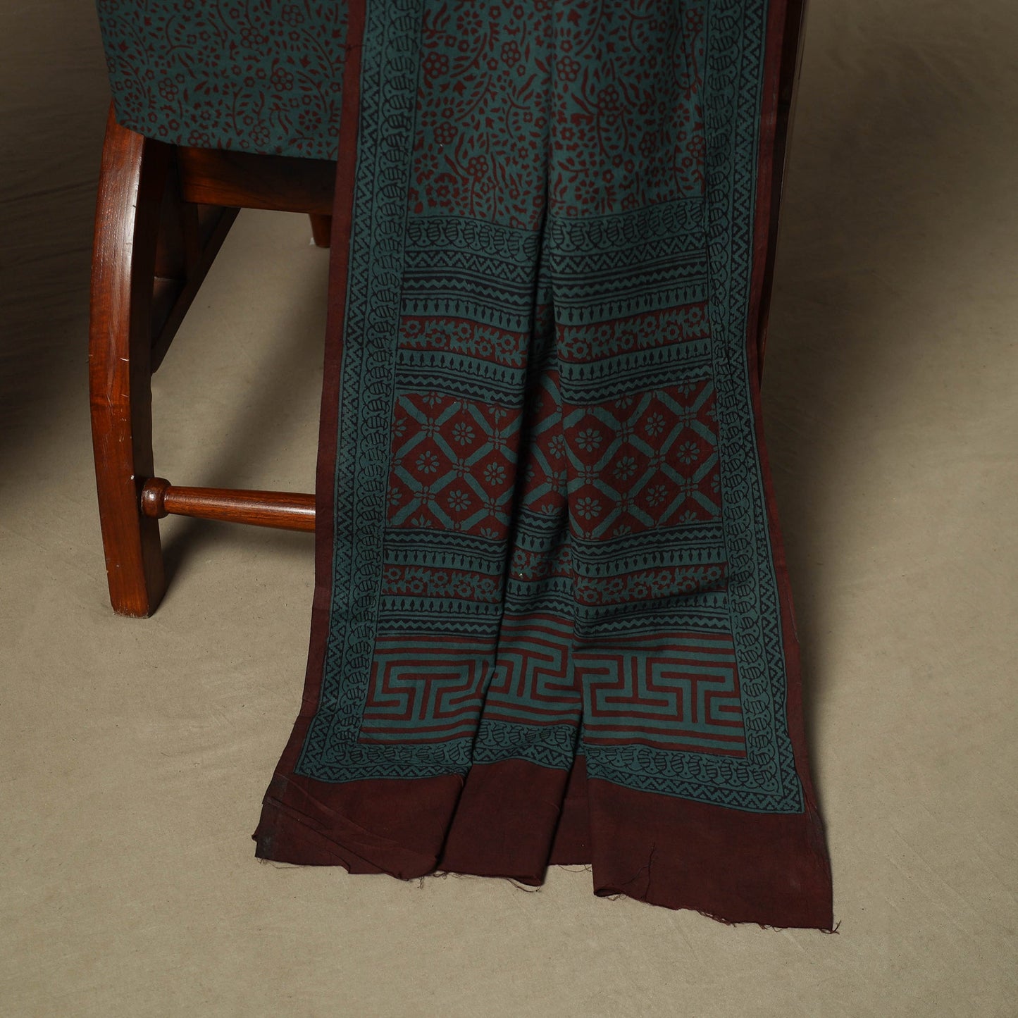 Bagh hand block print natural dyed cotton 3pc unstitched