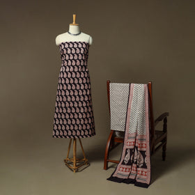 Bagh hand block print natural dyed cotton 3pc unstitched