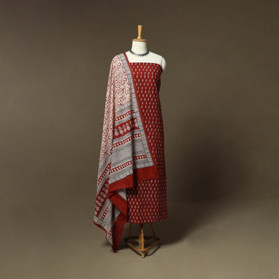 Bagh hand block print natural dyed cotton 3pc unstitched