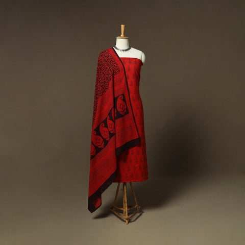 Bagh hand block print natural dyed cotton 3pc unstitched