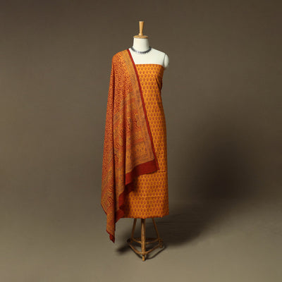 Bagh hand block print natural dyed cotton 3pc unstitched