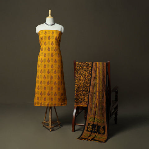 Bagh hand block print natural dyed cotton 3pc unstitched