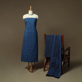 Bagh hand block print natural dyed cotton 3pc unstitched