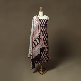 Bagh hand block print natural dyed cotton 3pc unstitched