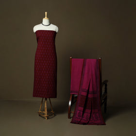 Bagh hand block print natural dyed cotton 3pc unstitched