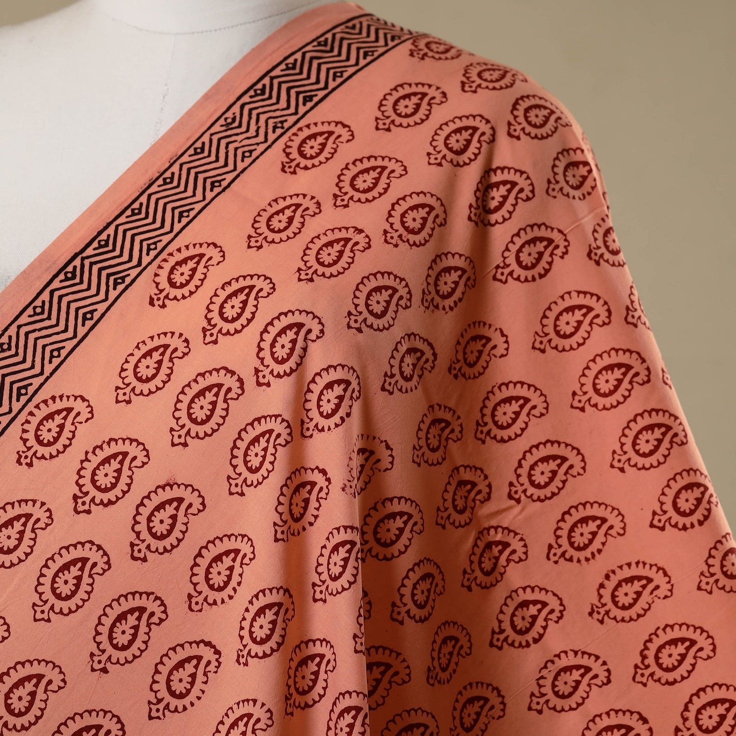 Natural dyed cotton bagh fabric 09 - handcrafted
