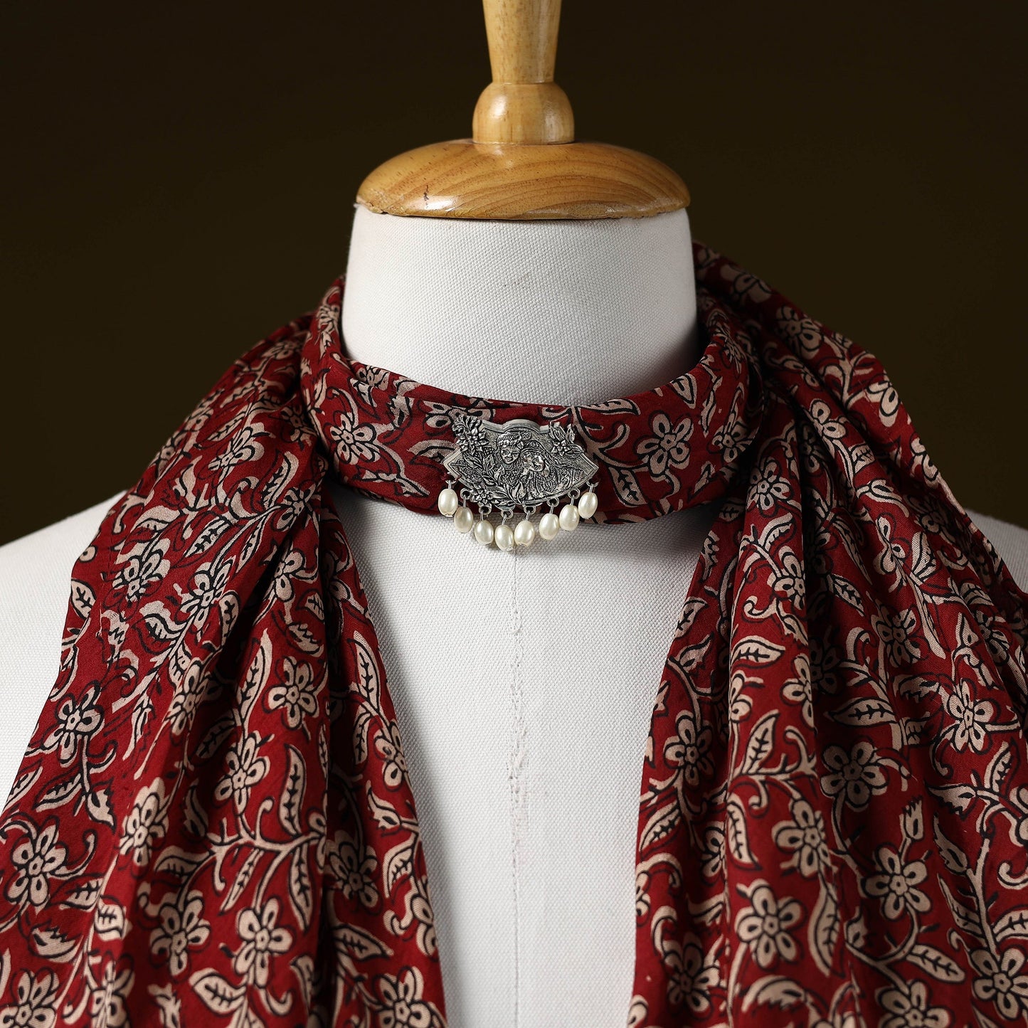 Bagh modal silk pendant necklace scarf 21 - handcrafted