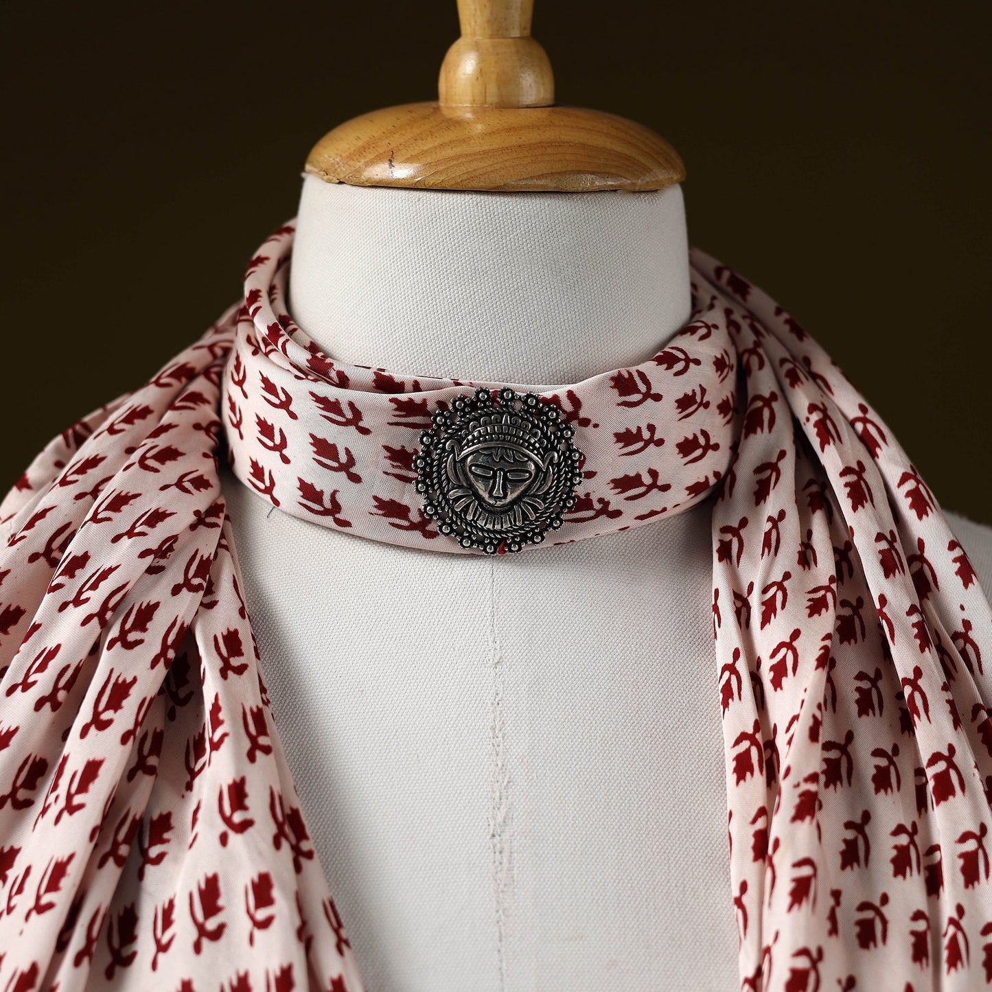 Bagh modal silk pendant necklace scarf 71 - handcrafted