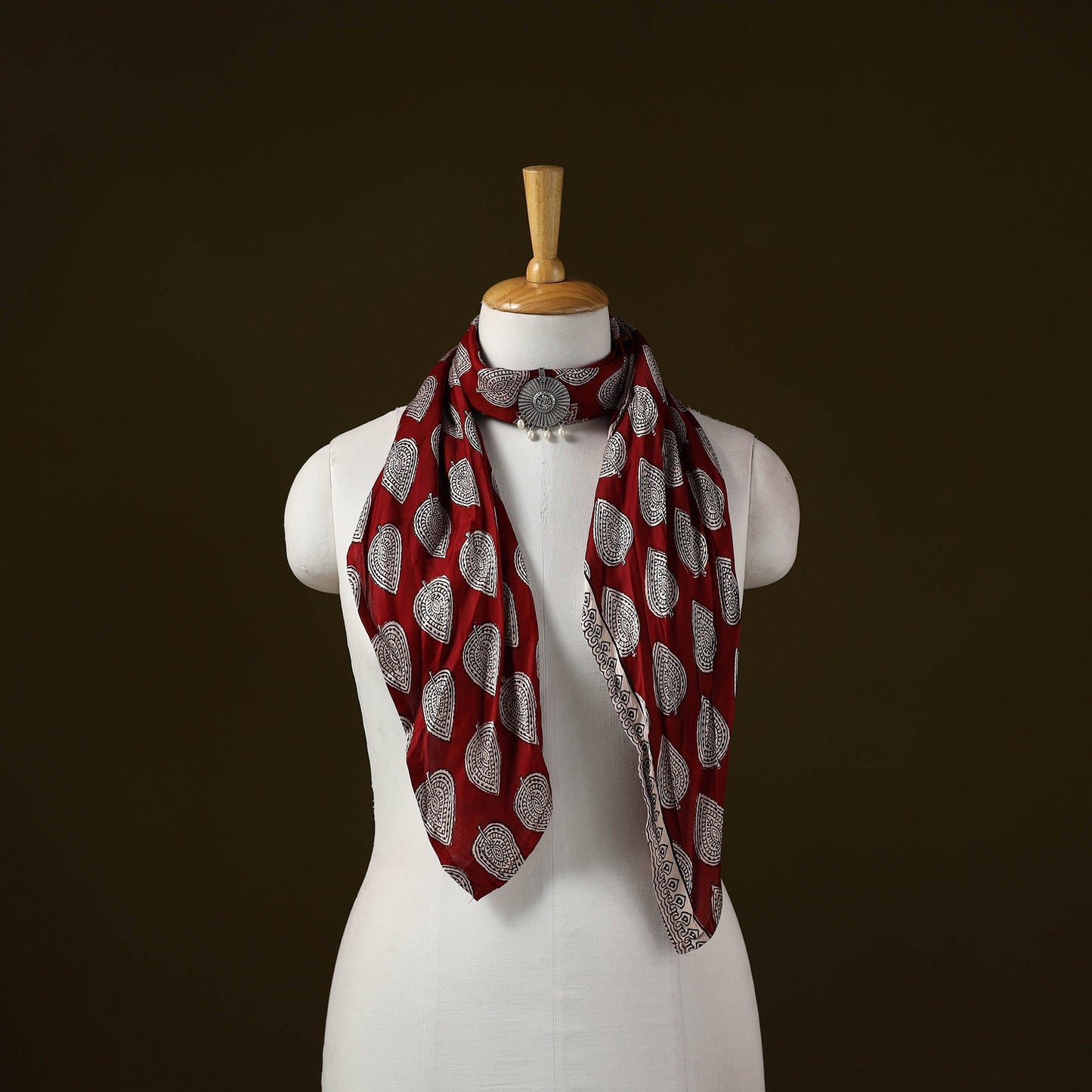 Bagh modal silk pendant necklace scarf 72 - handcrafted