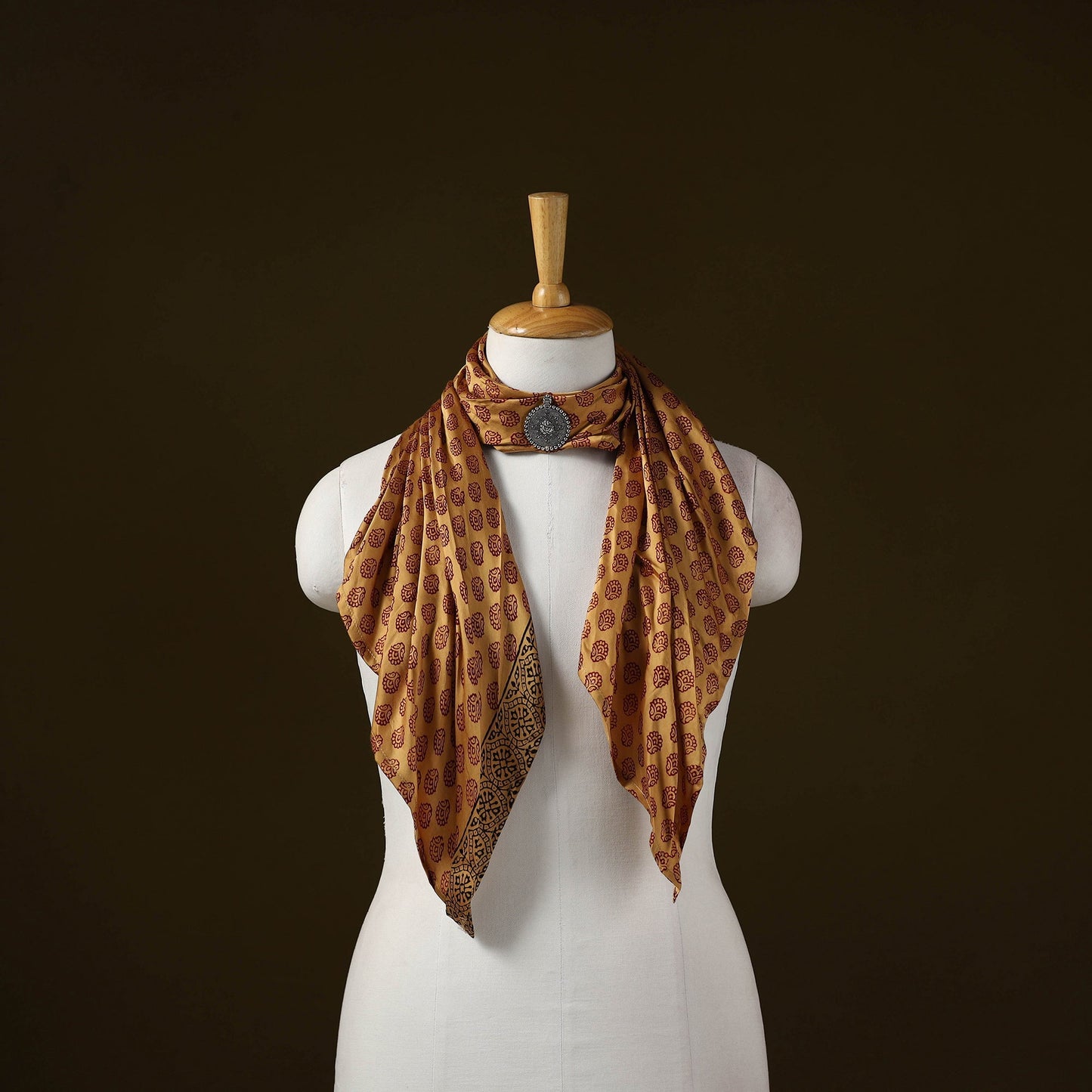 Bagh modal silk pendant necklace scarf 73 - handcrafted