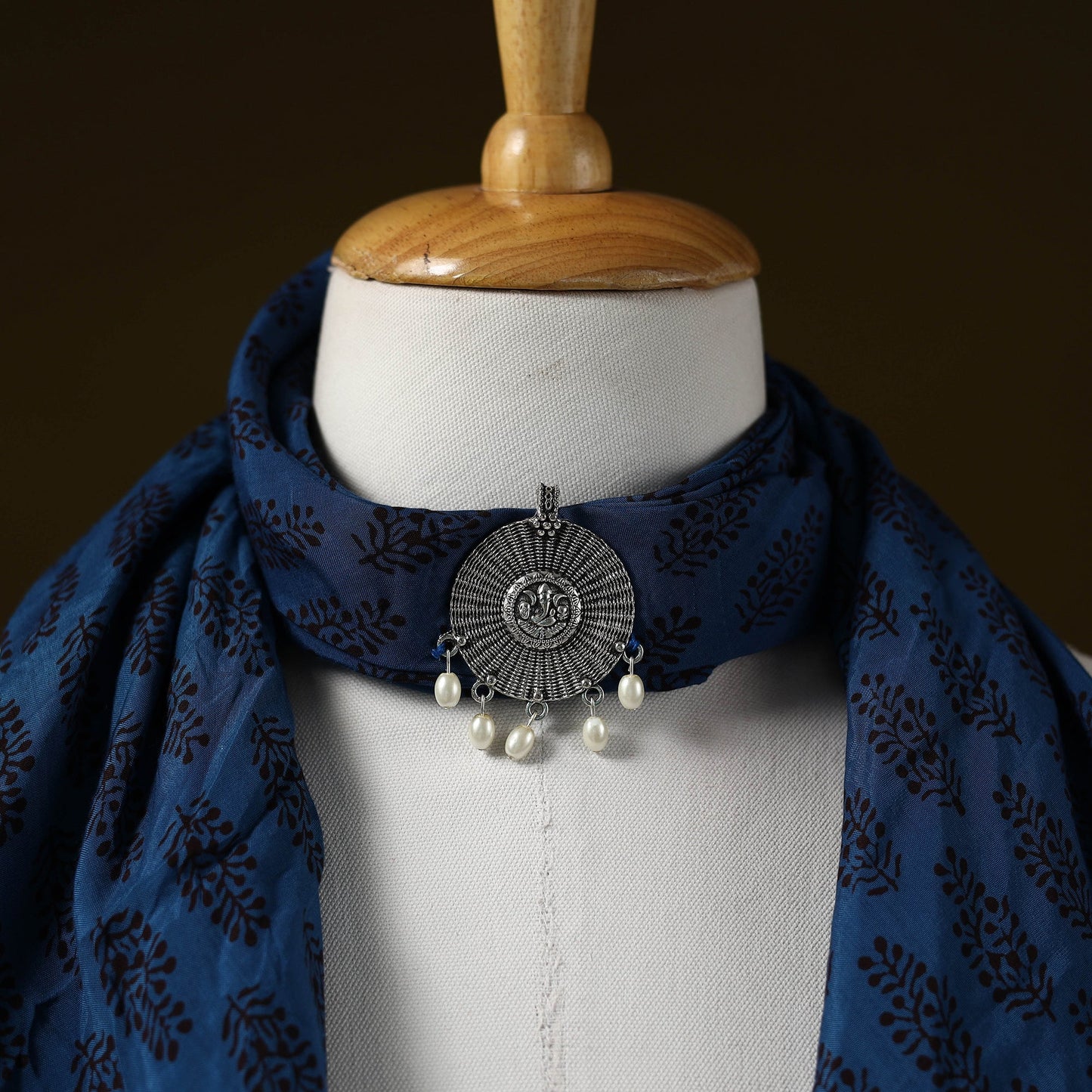 Bagh modal silk pendant necklace scarf 85 - handcrafted