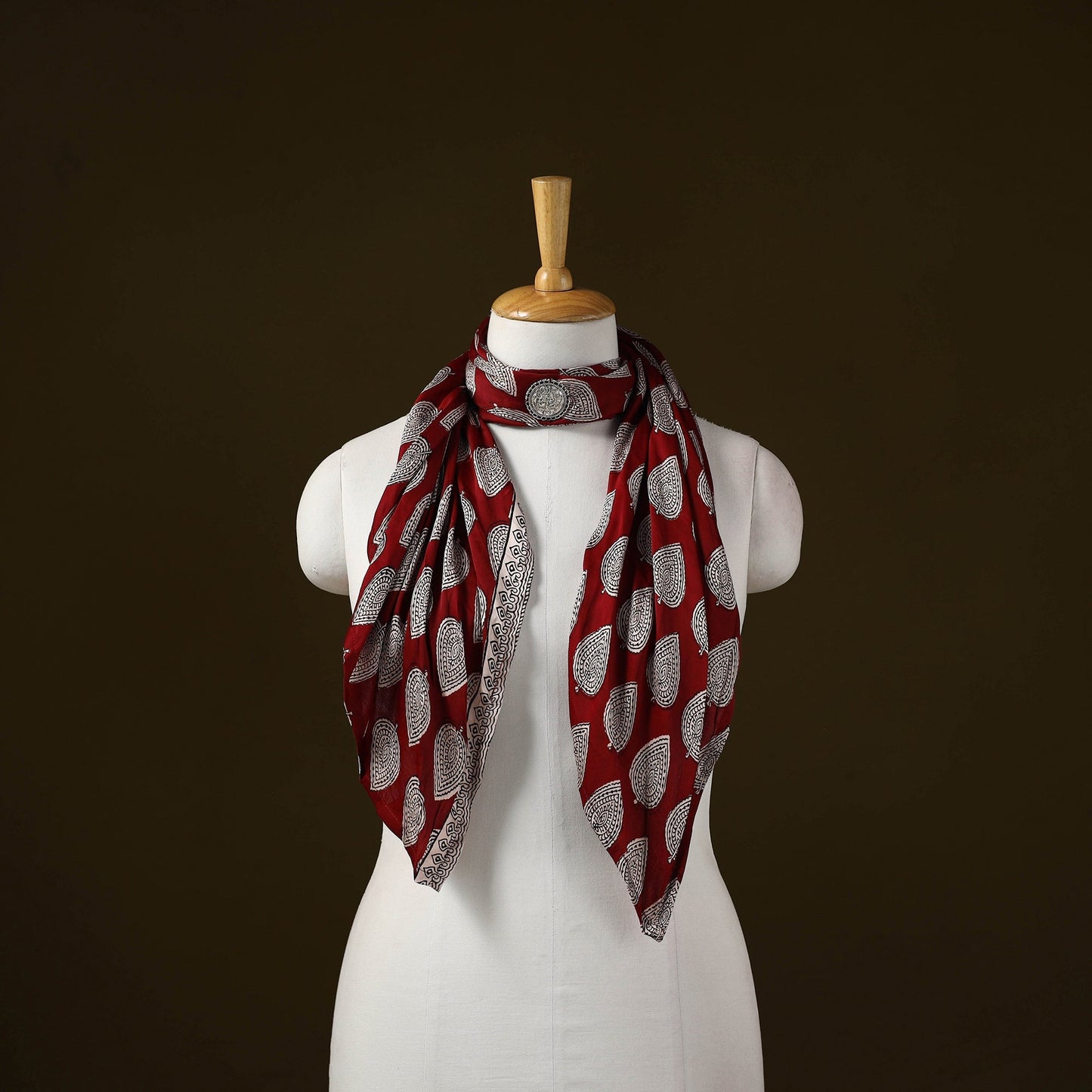 Bagh modal silk pendant necklace scarf 90 - handcrafted