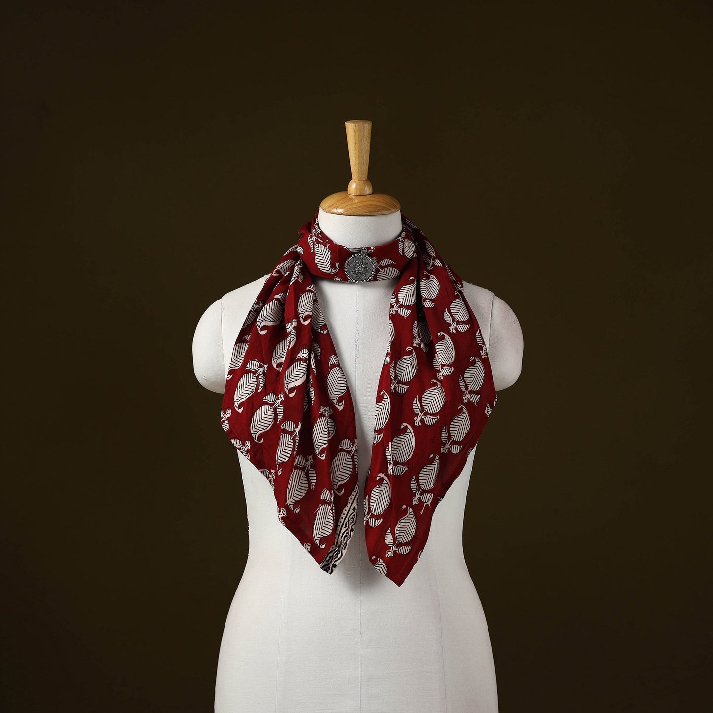 Bagh modal silk pendant necklace scarf 91 - handcrafted