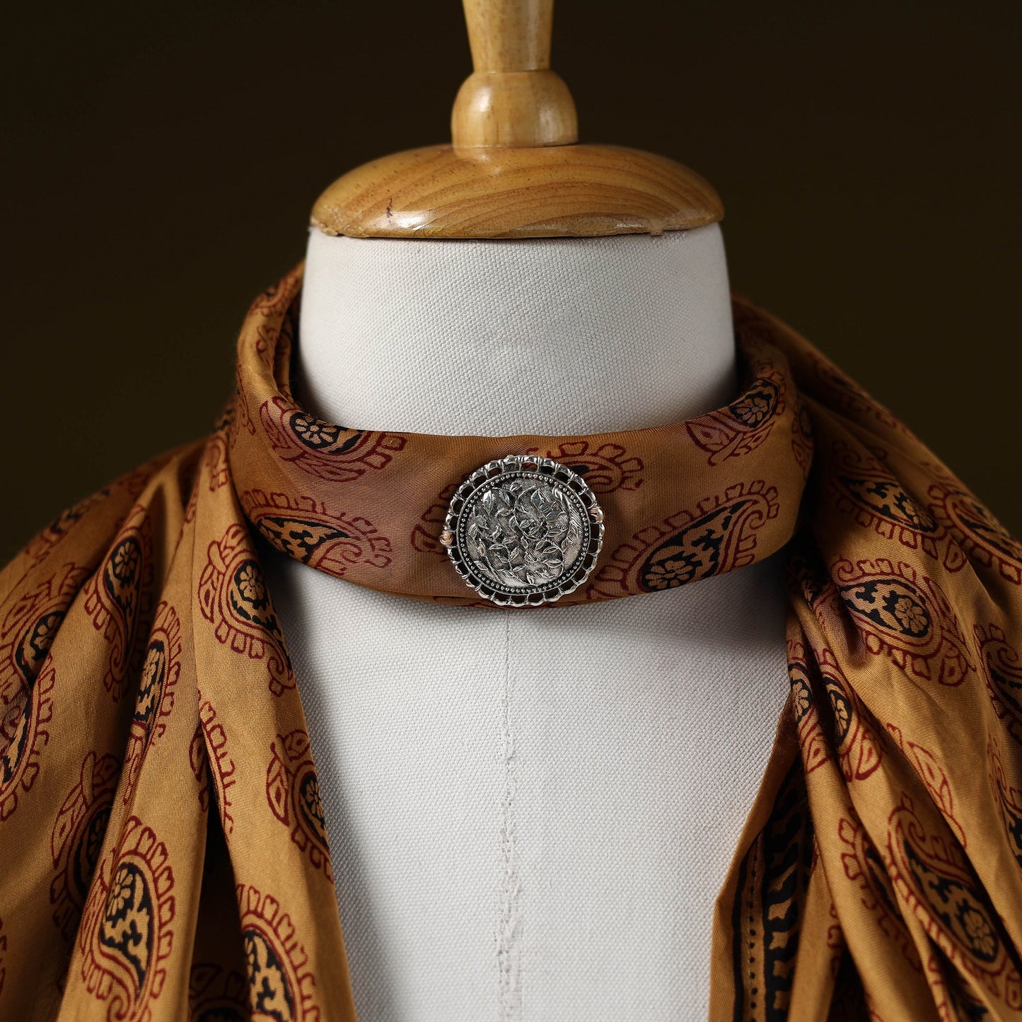 Bagh modal silk pendant necklace scarf 92 - handcrafted