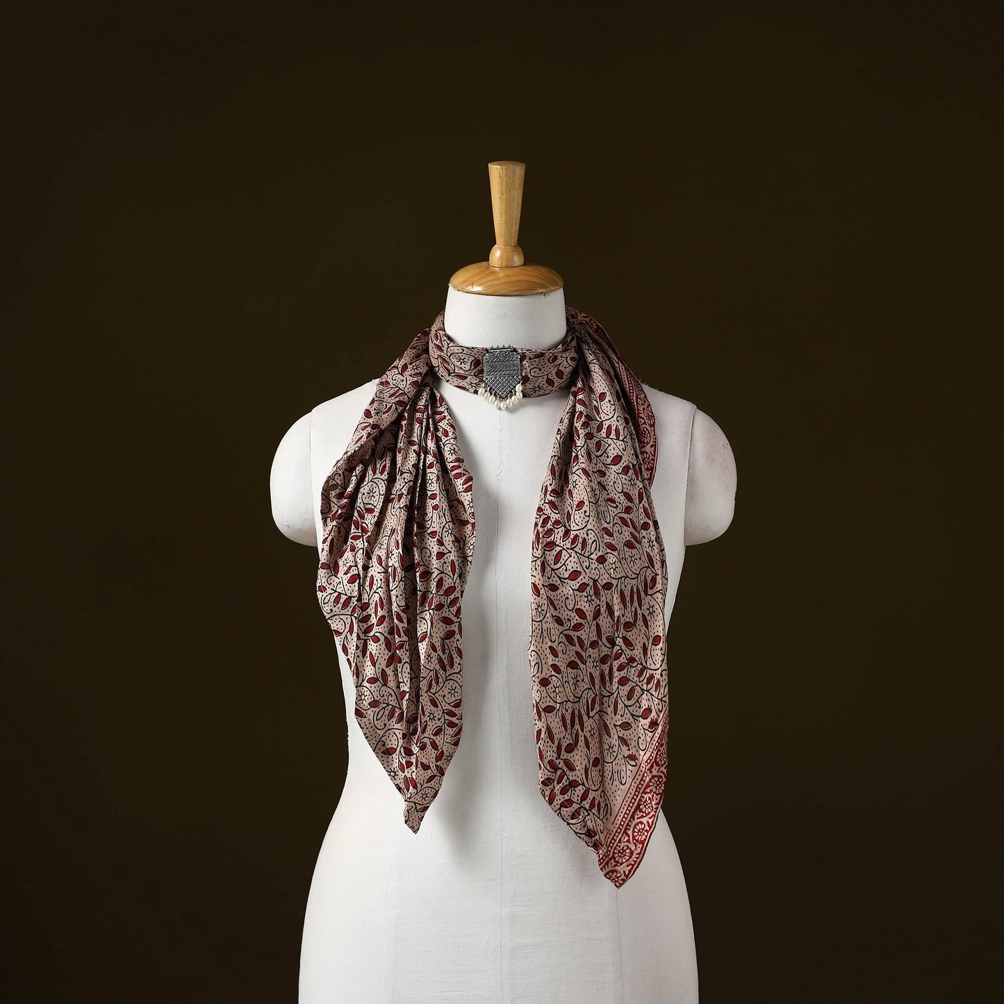 Bagh modal silk pendant necklace scarf 19 - handcrafted