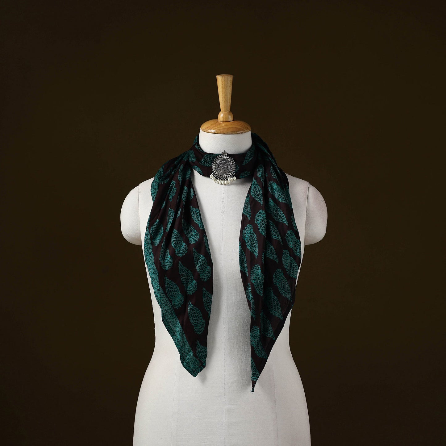 Bagh modal silk pendant necklace scarf 67 - handcrafted