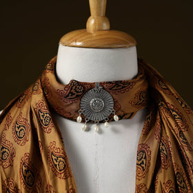 Bagh modal silk pendant necklace scarf 68 - handcrafted