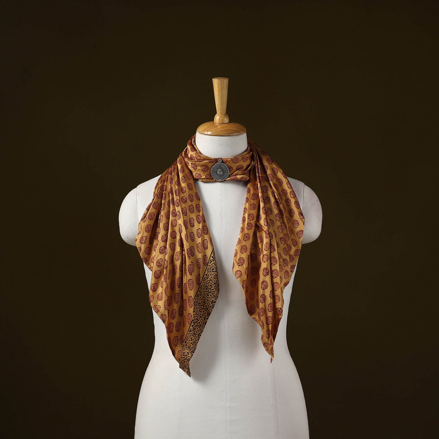 Bagh modal silk pendant necklace scarf 73 - handcrafted