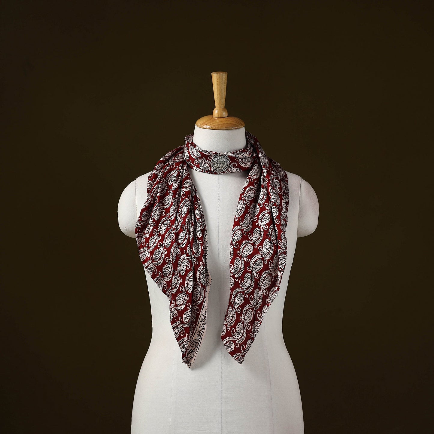 Bagh modal silk pendant necklace scarf 74 - handcrafted