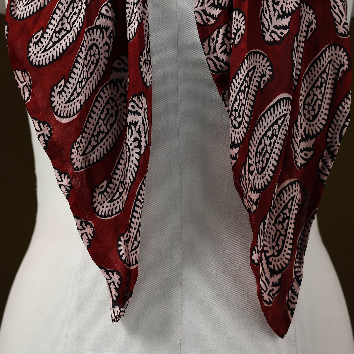 Bagh modal silk pendant necklace scarf 80 - handcrafted