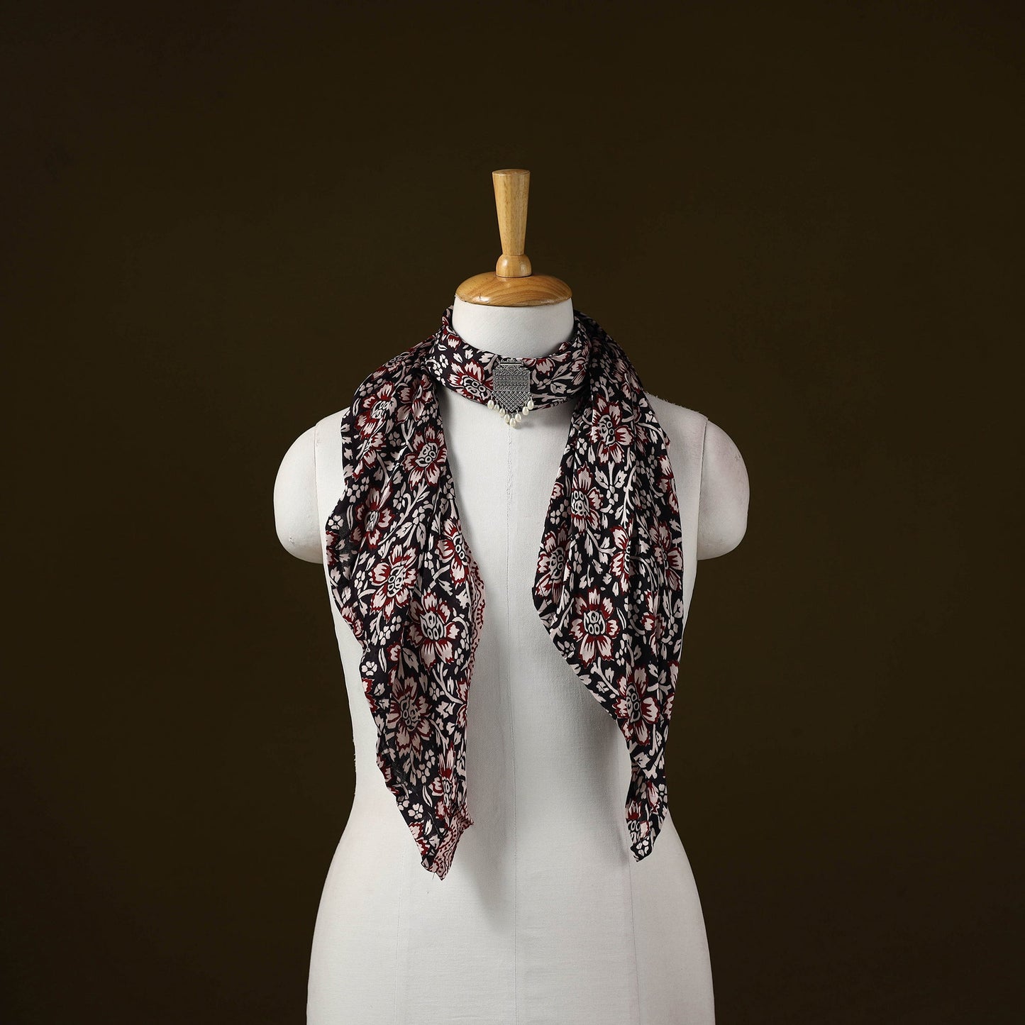 Bagh modal silk pendant necklace scarf 86 - handcrafted