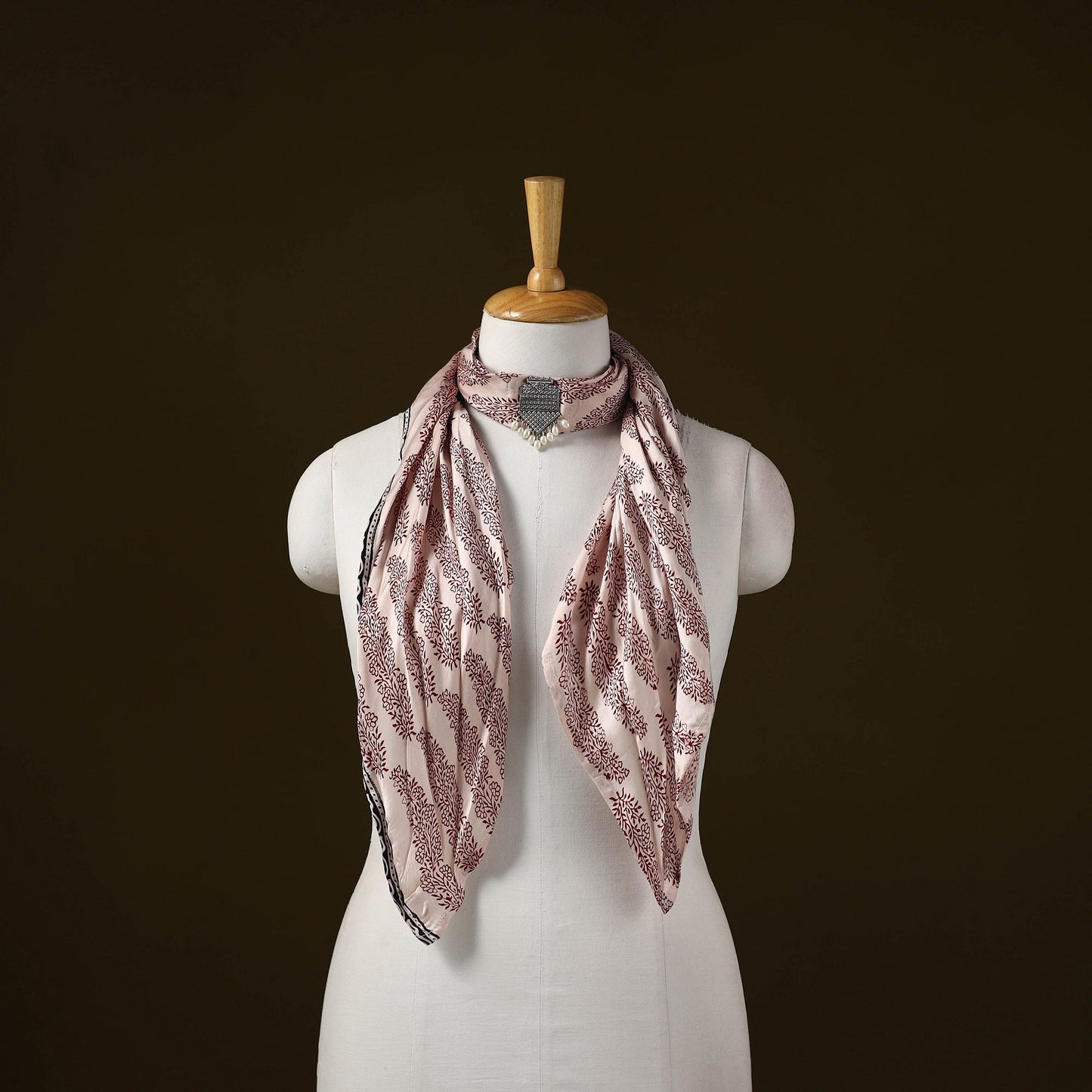 Bagh modal silk pendant necklace scarf 87 - handcrafted