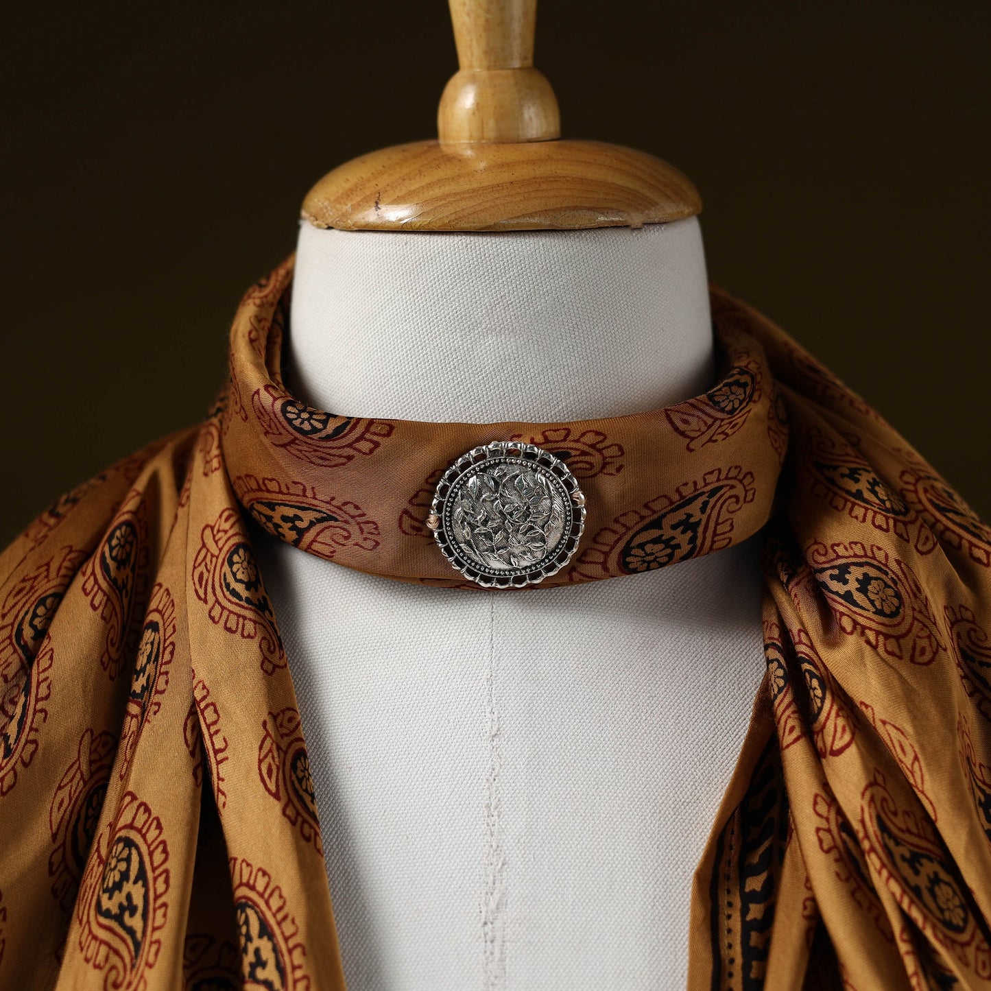 Bagh modal silk pendant necklace scarf 92 - handcrafted