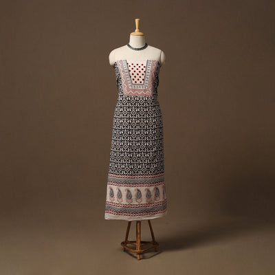 Bagh natural dyed cotton unstitched kurta material (2.95m)