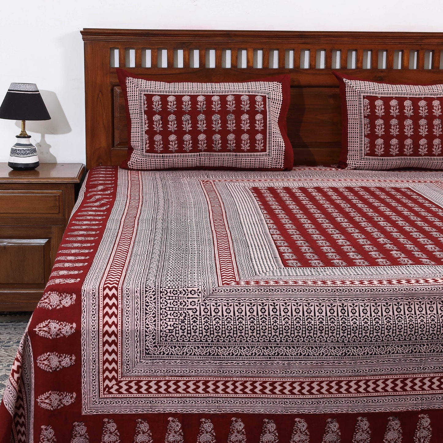 Buy Bagh Block Printed Cotton Bedcover Online l iTokri.com