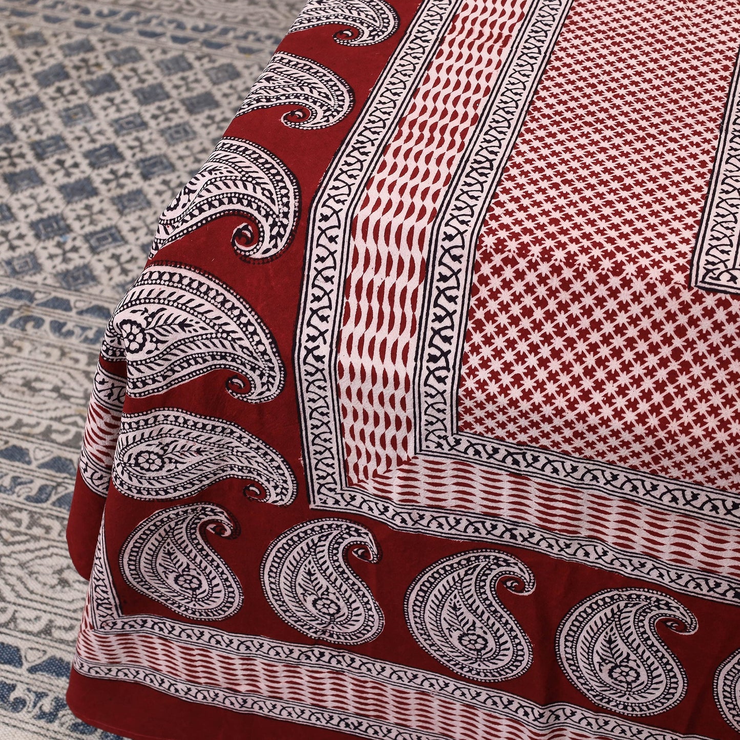 Buy Bagh Block Printed Cotton Bedcover Online l iTokri.com