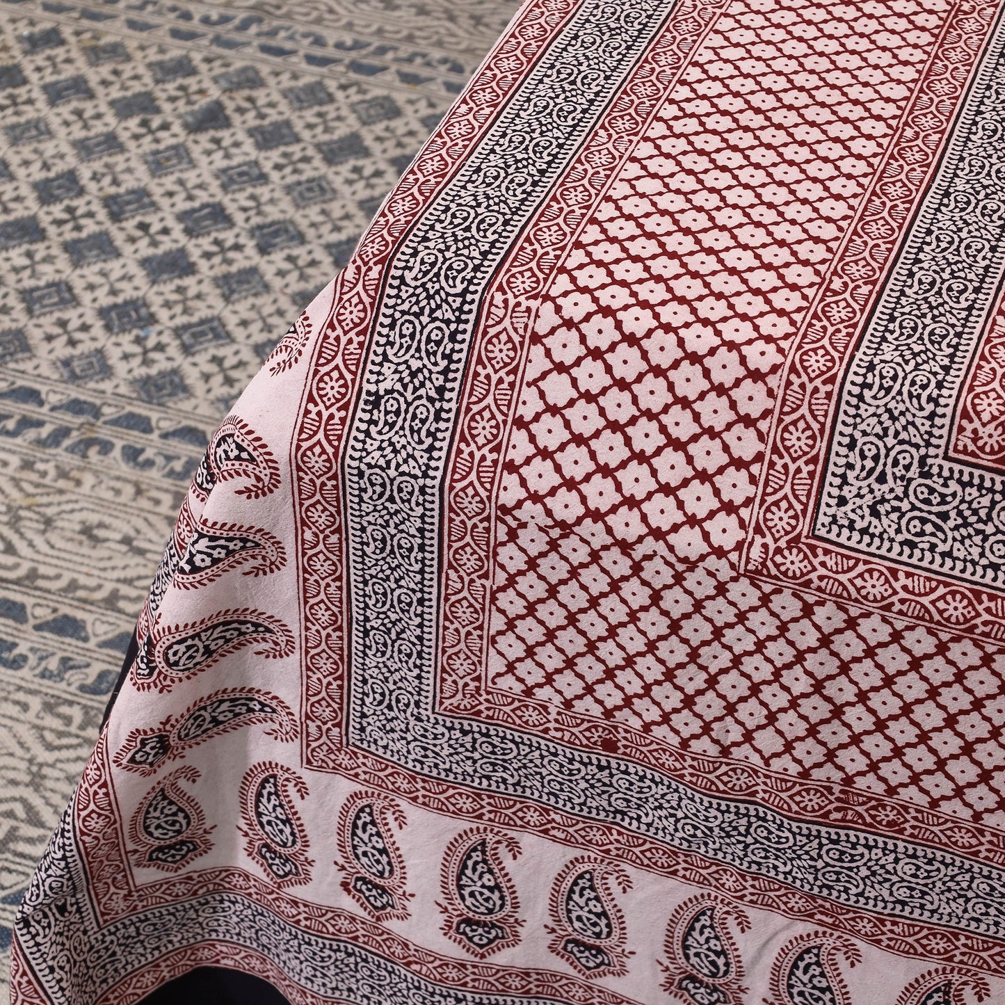 Buy Bagh Block Printed Cotton Bedcover Online l iTokri.com