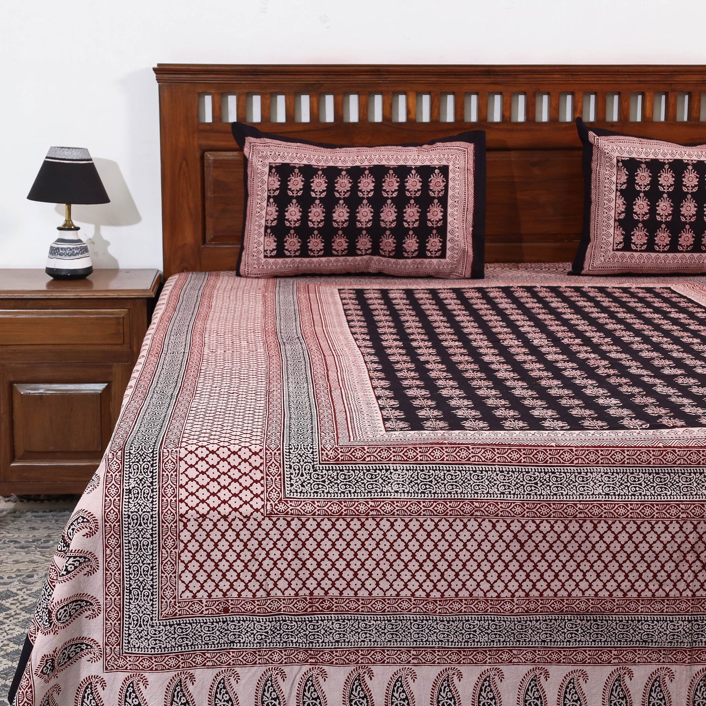 Buy Bagh Block Printed Cotton Bedcover Online l iTokri.com