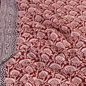 Red Bagh Block Printed Cotton Bedcover 